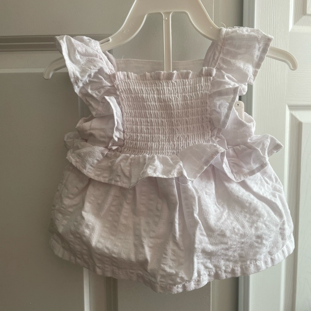 Old Navy White Ruffled Kids Casual Dress